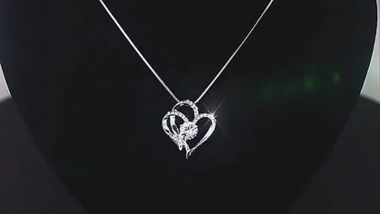 Double Love Heart Zircon Necklace