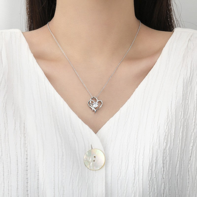 Double Love Heart Zircon Necklace