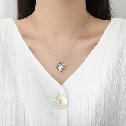 Double Love Heart Zircon Necklace