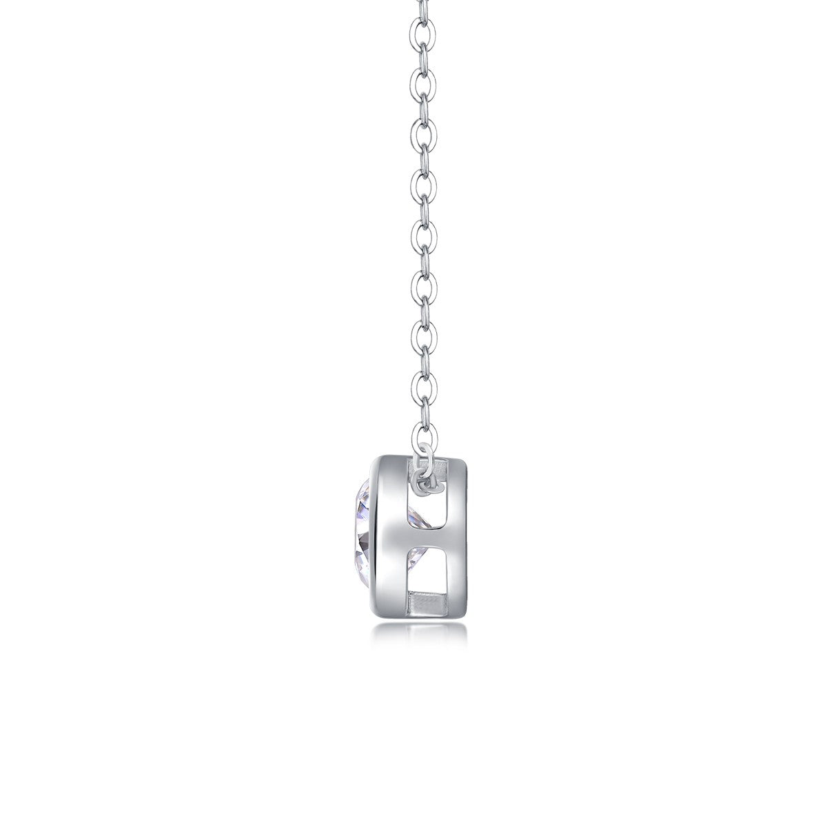 Purity moissanite necklace with cable chain