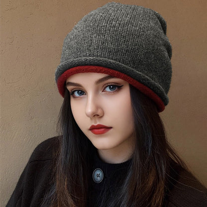 🎁 FREE GIFT – Women's Winter Colorblock Cashmere Knitted Beanie (with any 3 items)